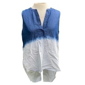 A.n.a sleeveless top high/low, blue/white, medium